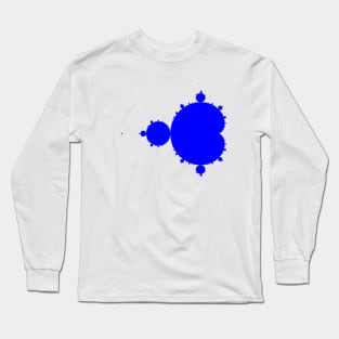 Solid Blue on White Mandelbrot Long Sleeve T-Shirt